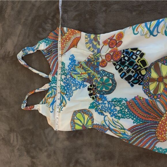 TRINA turk strappy silk jellyfish print mini dress size 2p euc - Picture 7 of 9